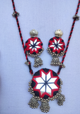 Black and Red Mirror Necklace