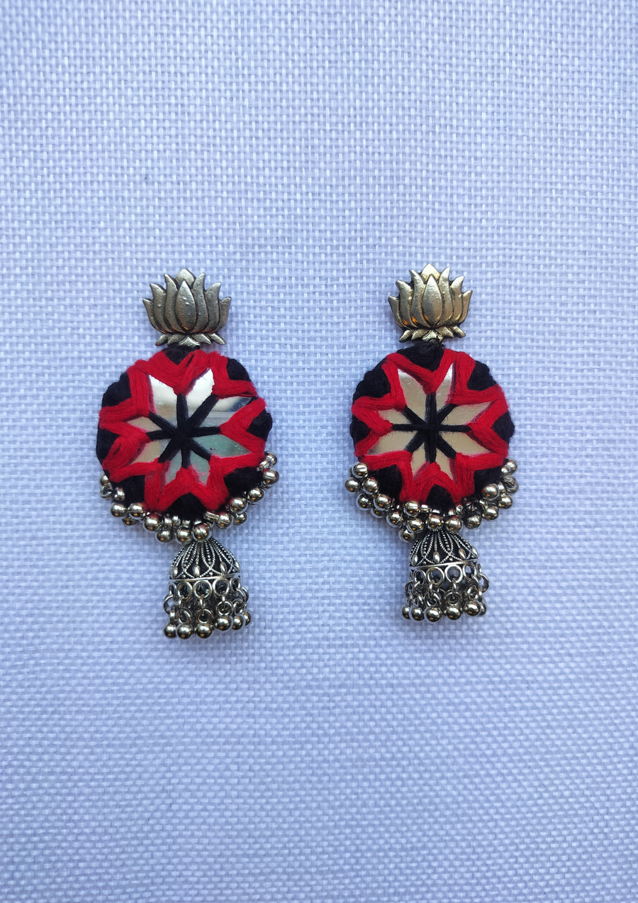 Black and Red Mirror Necklace