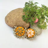 Multicolor Mirror Fabric Earrings