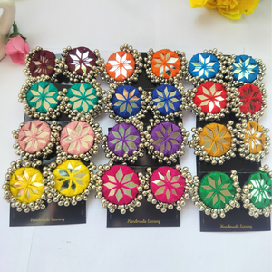 Multicolor Mirror Fabric Earrings
