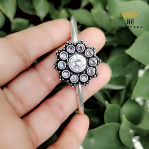Boho Brass Bracelet – White Radiance Bloom