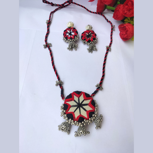 Black and Red Mirror Necklace