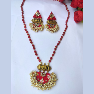 Red Fabric Necklace
