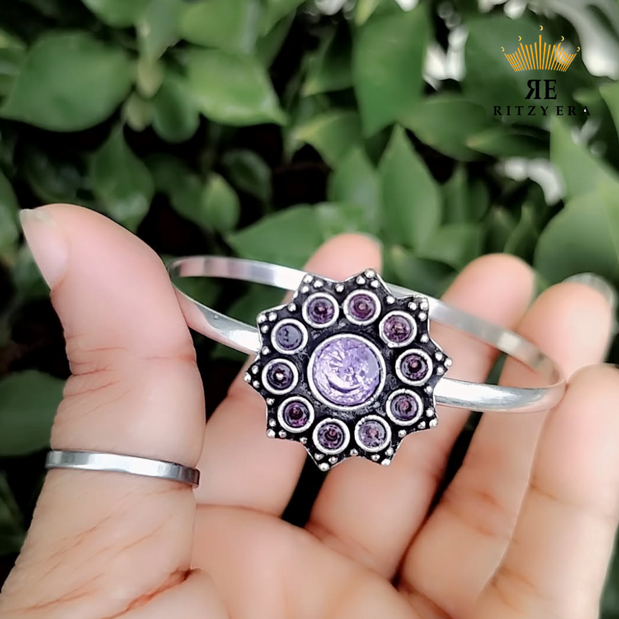 Boho Brass Bracelet – Mystic Purple