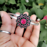 Boho Brass Bracelet – Fuchsia Pink