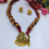 Dark Red Fabric beads Necklace