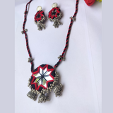 Black and Red Mirror Necklace