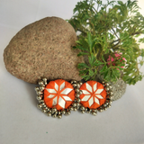 Multicolor Mirror Fabric Earrings