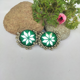 Multicolor Mirror Fabric Earrings
