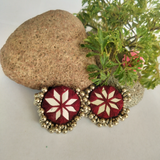 Multicolor Mirror Fabric Earrings