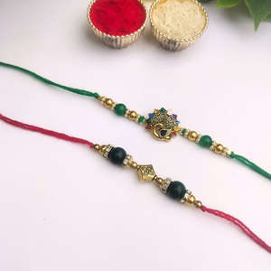 Peacock & Royal Charm Rakhi Set