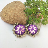 Multicolor Mirror Fabric Earrings