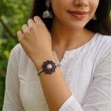 Boho Brass Bracelet - Peachy Pink