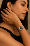 Boho Brass Bracelet – Midnight Pearl Bloom