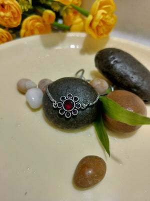 Brass Casting Silver-Plated Stone Anklet