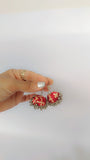Multicolor Fabric Jhumkis