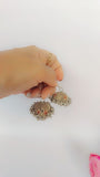 Multicolor Fabric Jhumkis