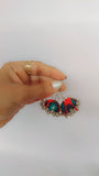 Multicolor Fabric Jhumkis