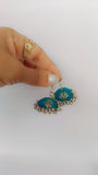 Multicolor Fabric Jhumkis