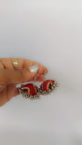Multicolor Fabric Jhumkis