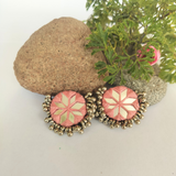 Multicolor Mirror Fabric Earrings