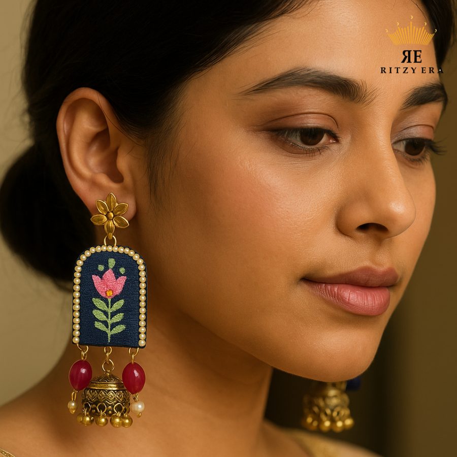 Hand-Painted Earrings – Lotus Bliss Earrings