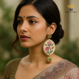 Hand-painted Earrings – Lotus Bloom