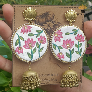 Hand-painted Earrings – Lotus Bloom